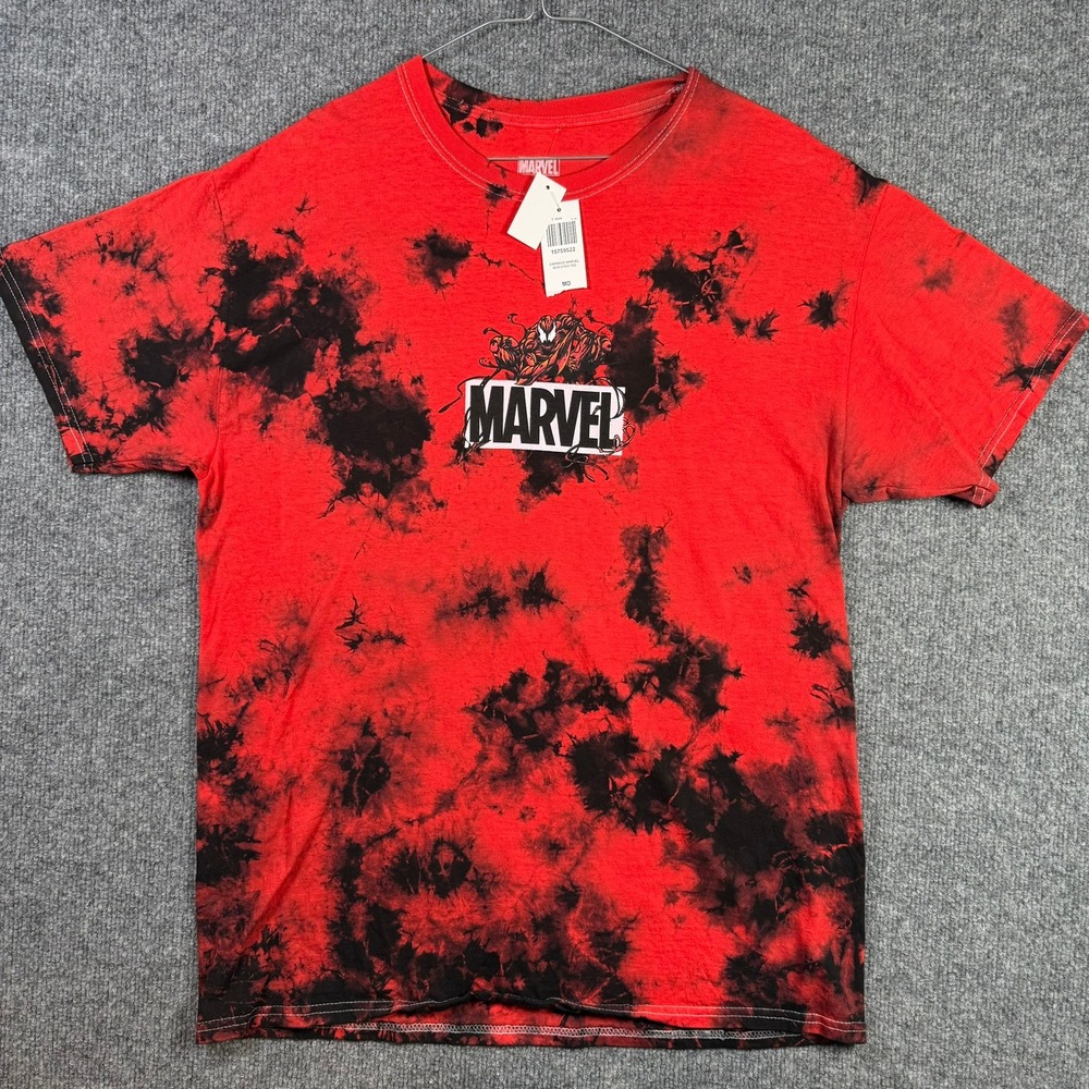 Marvel Carnage Graphic T-Shirt Mens Medium Red Black Tie Dye Mad Engine NEW